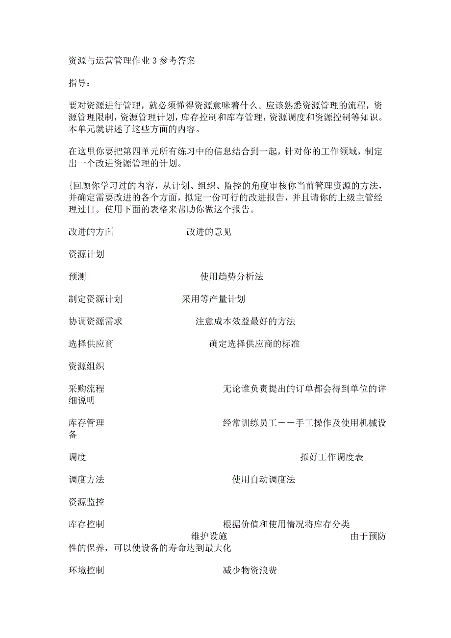 中央广播电视大学资源与运营管理形成性考核册参考答案.doc_第4页