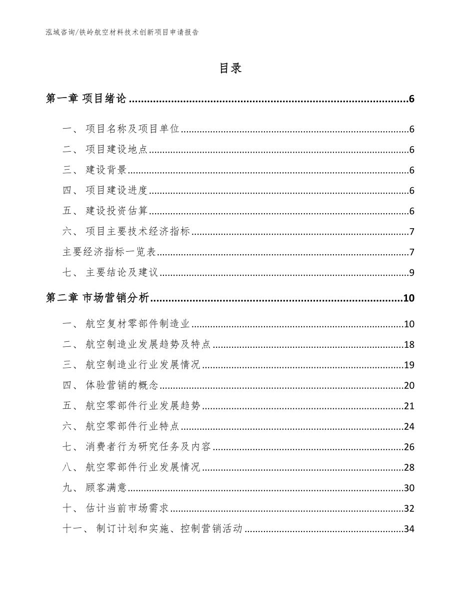 铁岭航空材料技术创新项目申请报告_第1页