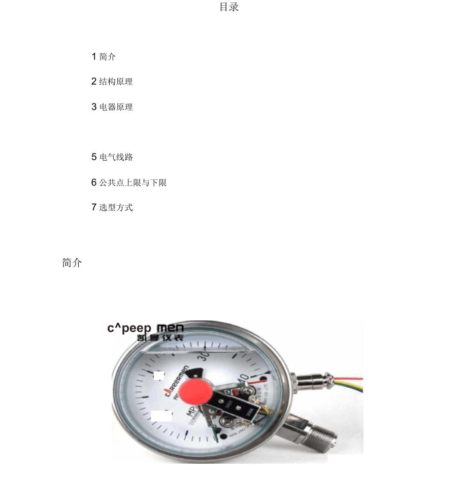 磁助式电接点压力表_第3页