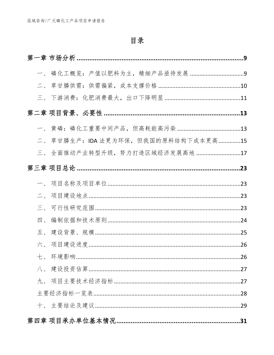 广元磷化工产品项目申请报告【模板范本】_第2页