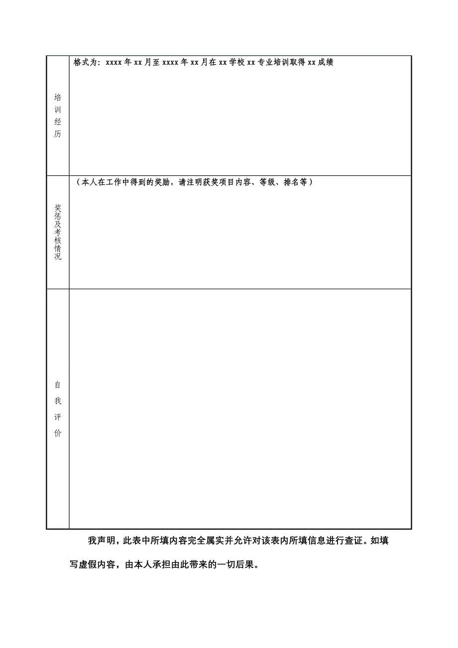 甘肃电投武威热电有限责任公司应聘报名表_第2页