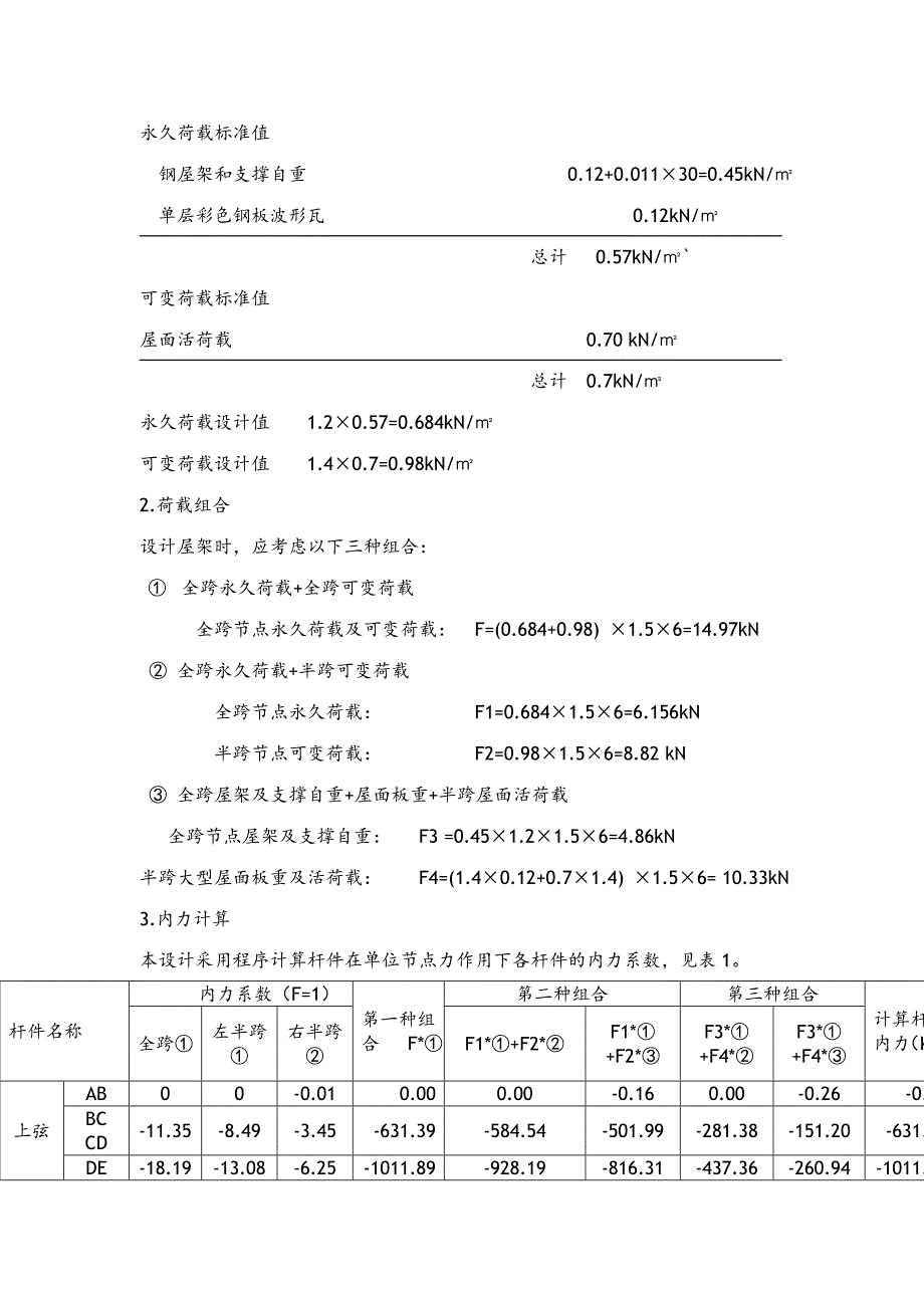 梯形钢屋架钢米课程设计报告计算书模板_第3页