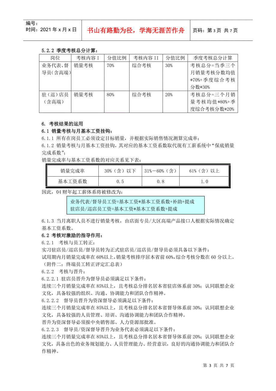 联想移动终端员工绩效考核管理制度（试行）_第3页