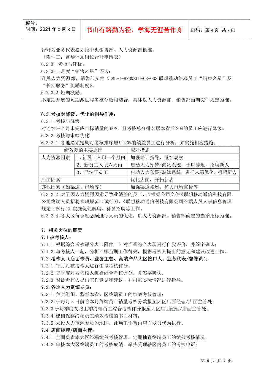 联想移动终端员工绩效考核管理制度（试行）_第4页