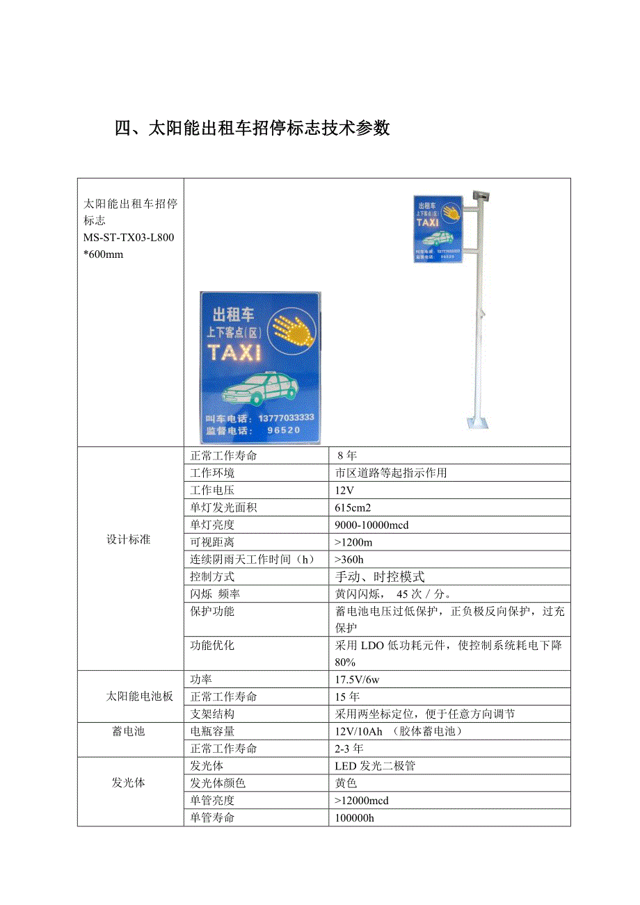 太阳能出租车招停标志产品概述_第4页