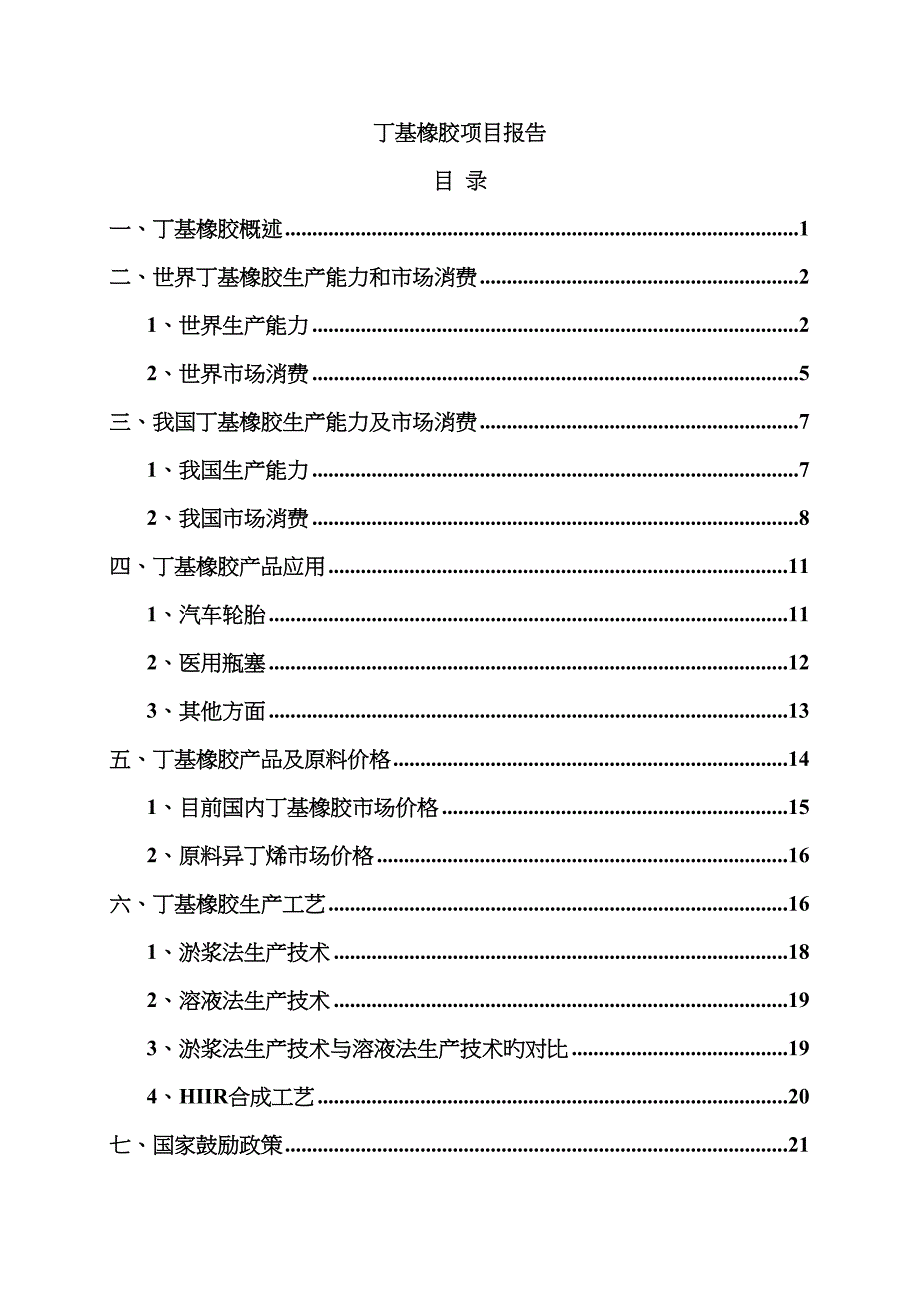 丁基橡胶项目报告_第1页