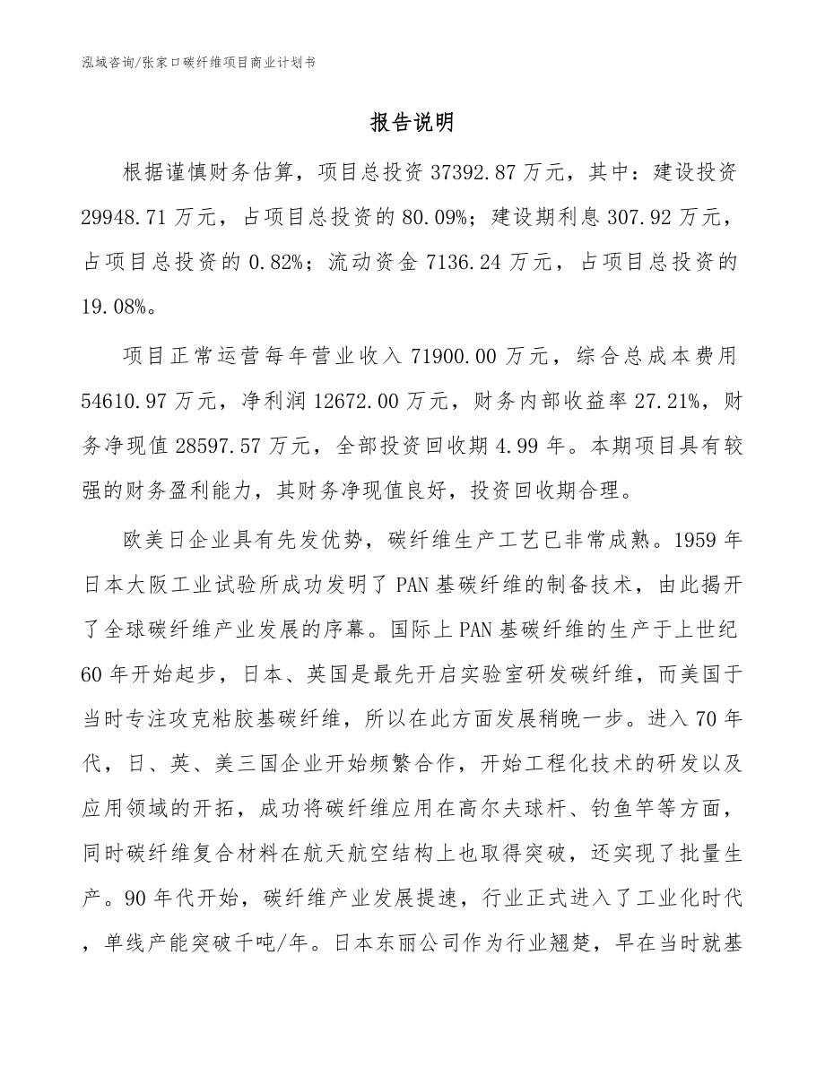 张家口碳纤维项目商业计划书参考模板_第2页