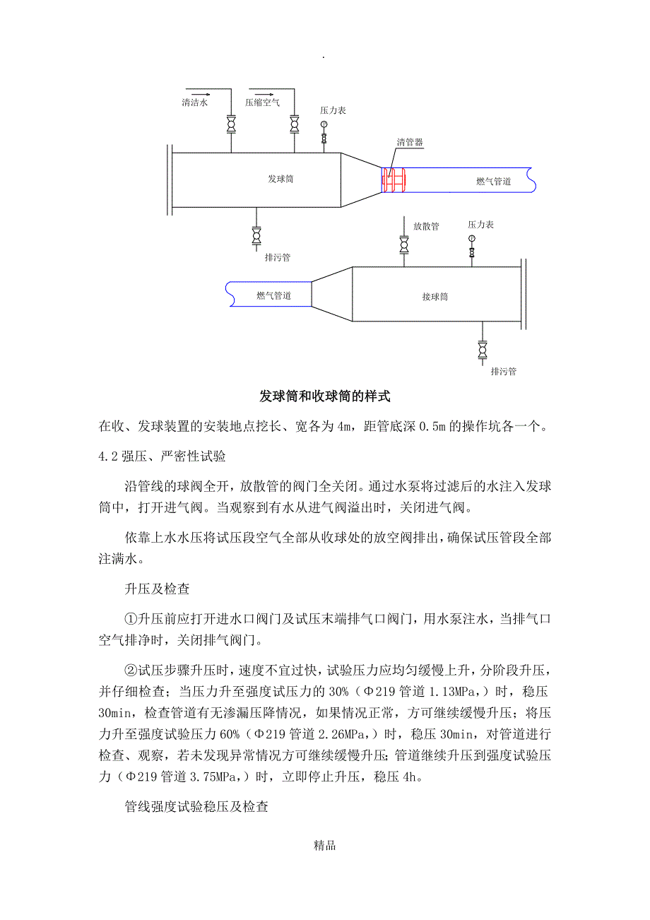 燃气管道通球试压方案_第4页