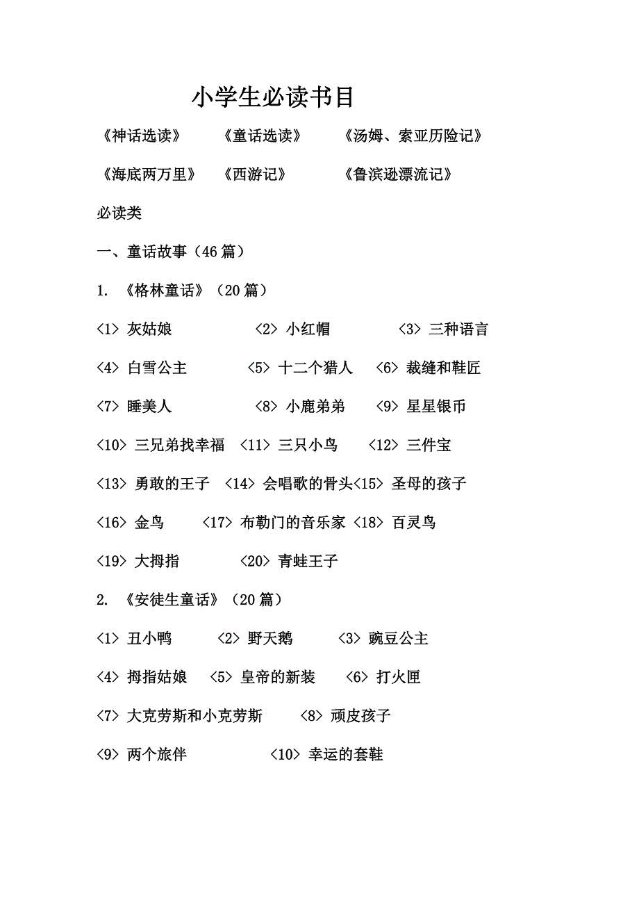 小学生必读书目 (2).doc_第1页