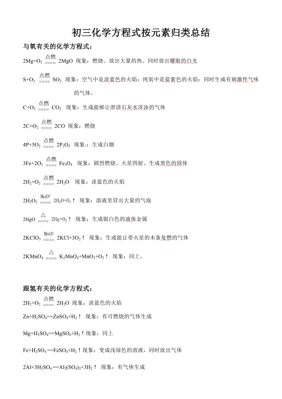 初三化学方程式全集.doc_第1页