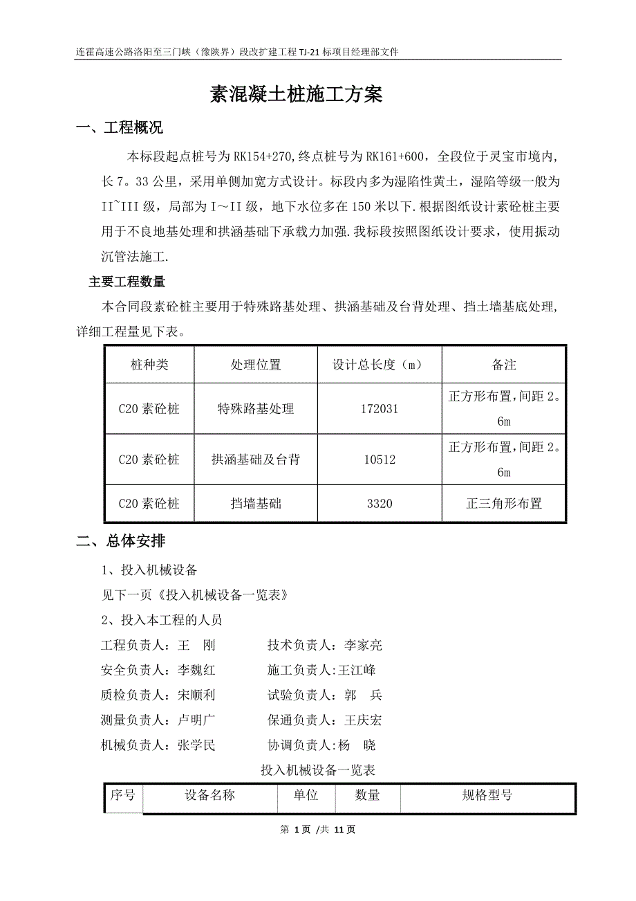 素混凝土桩施工方案最终_第1页