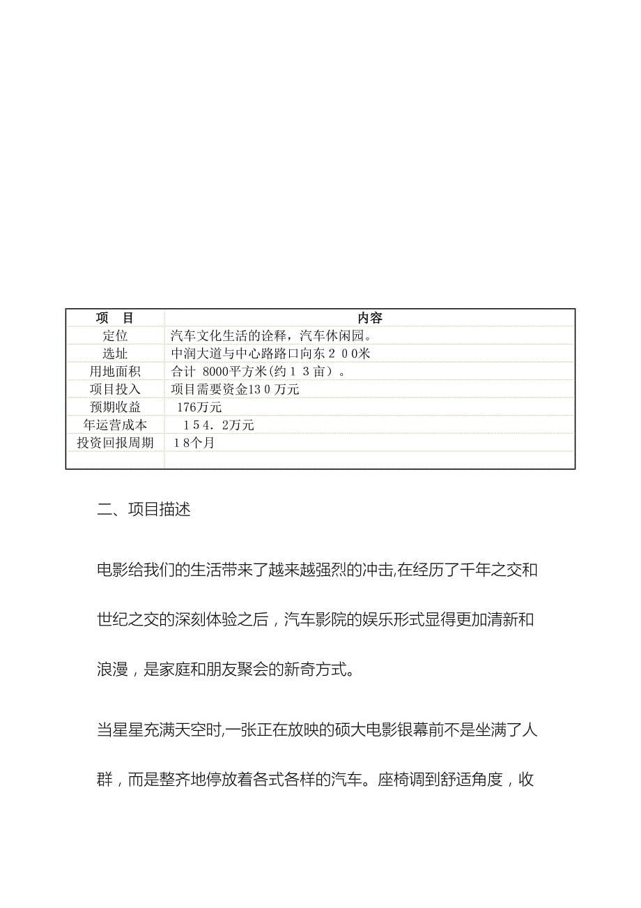 汽车电影院商业计划书_第5页