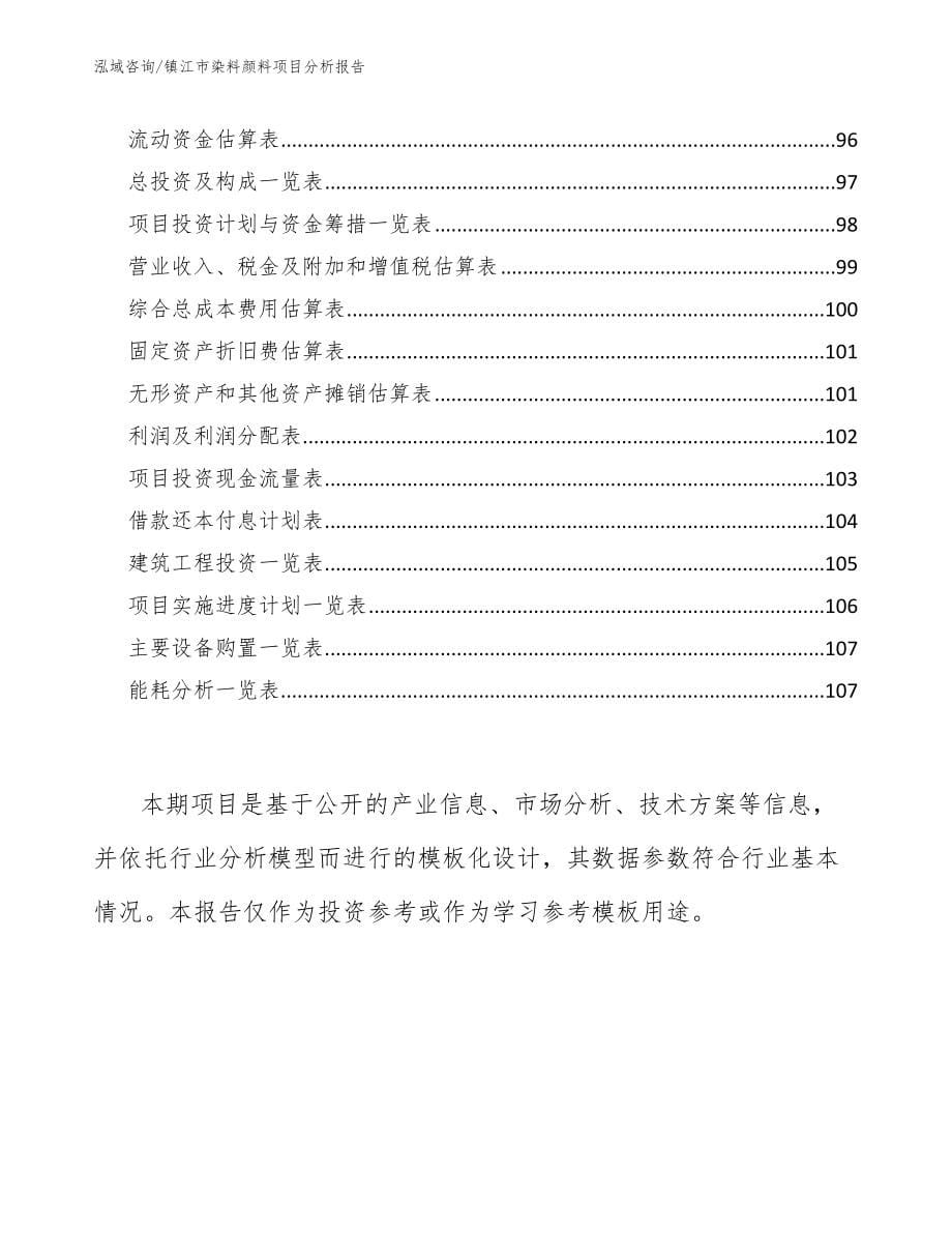 镇江市染料颜料项目分析报告模板参考_第5页