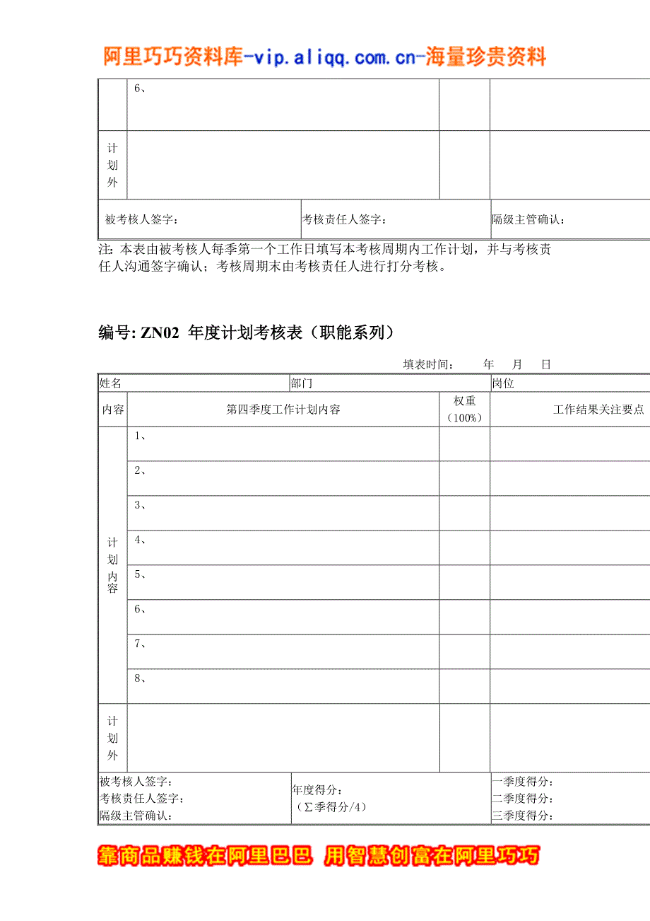 月度计划考核表(生产&amp;技术系列).doc_第4页