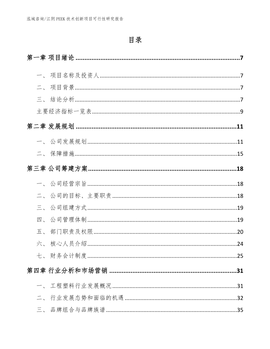 江阴PEEK技术创新项目可行性研究报告范文模板_第1页