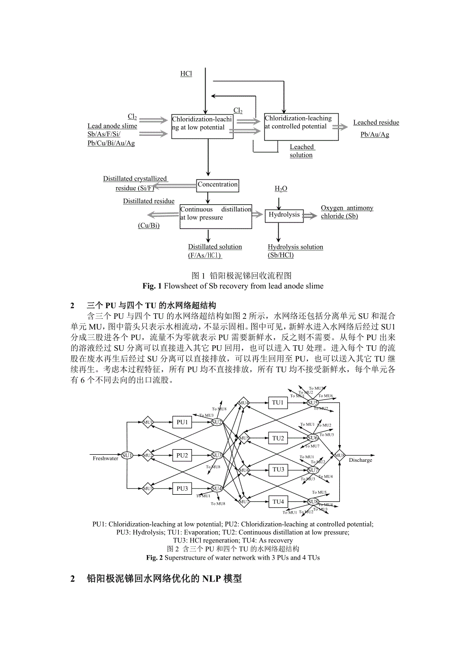 基于超结构模型的铅阳极泥制备锑白工艺水网络优化_第3页