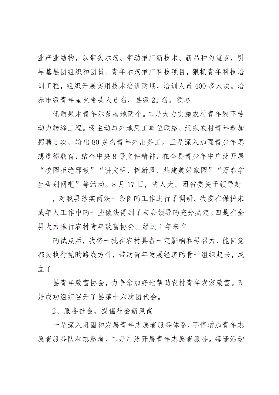 共青团X县委书记述职报告__第3页