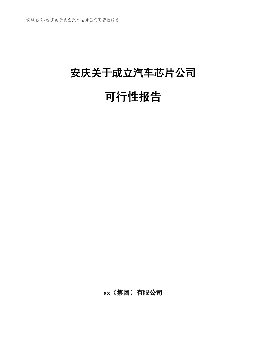 安庆关于成立汽车芯片公司可行性报告_第1页