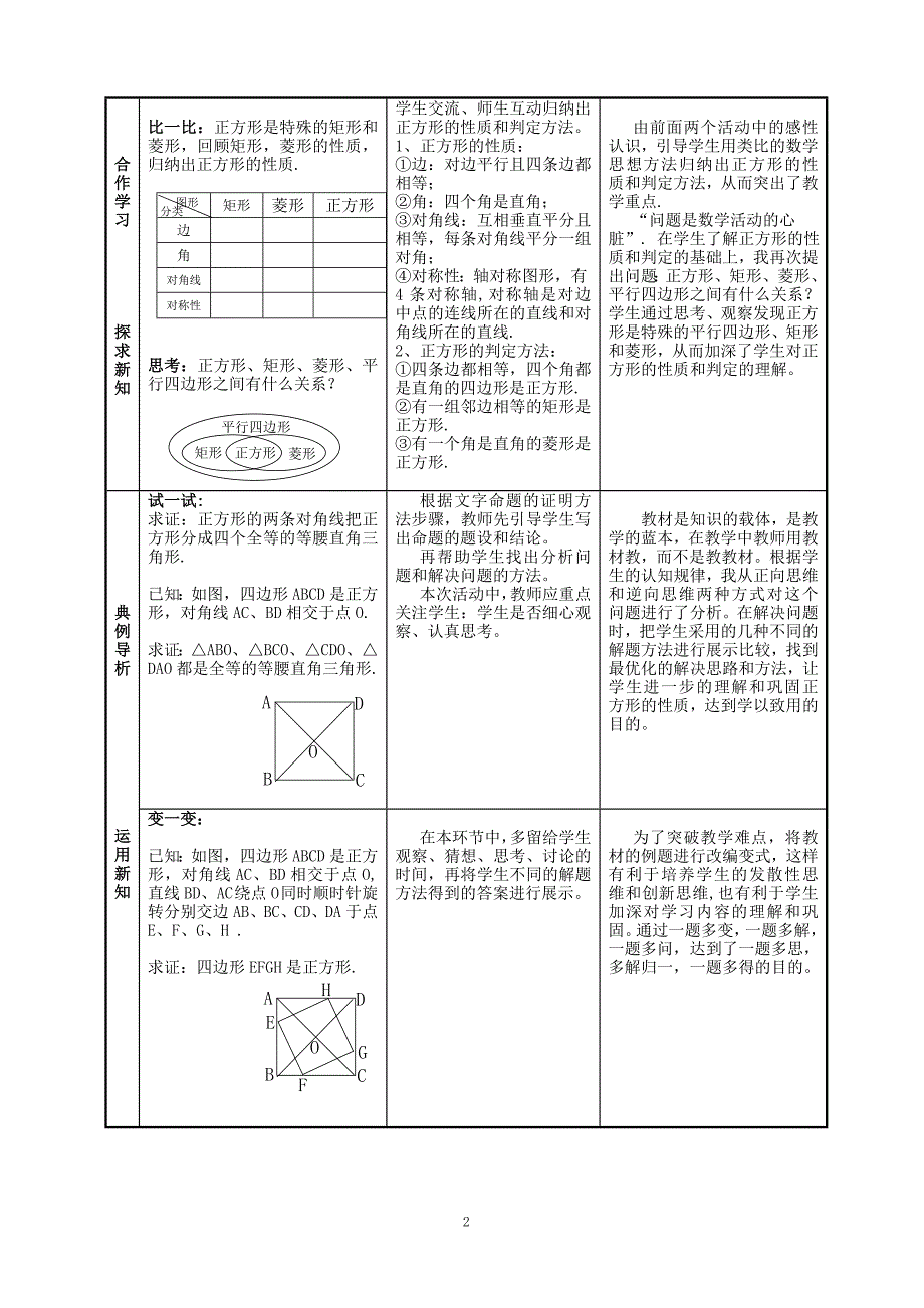 正方形的说课教案（表格式）_第3页