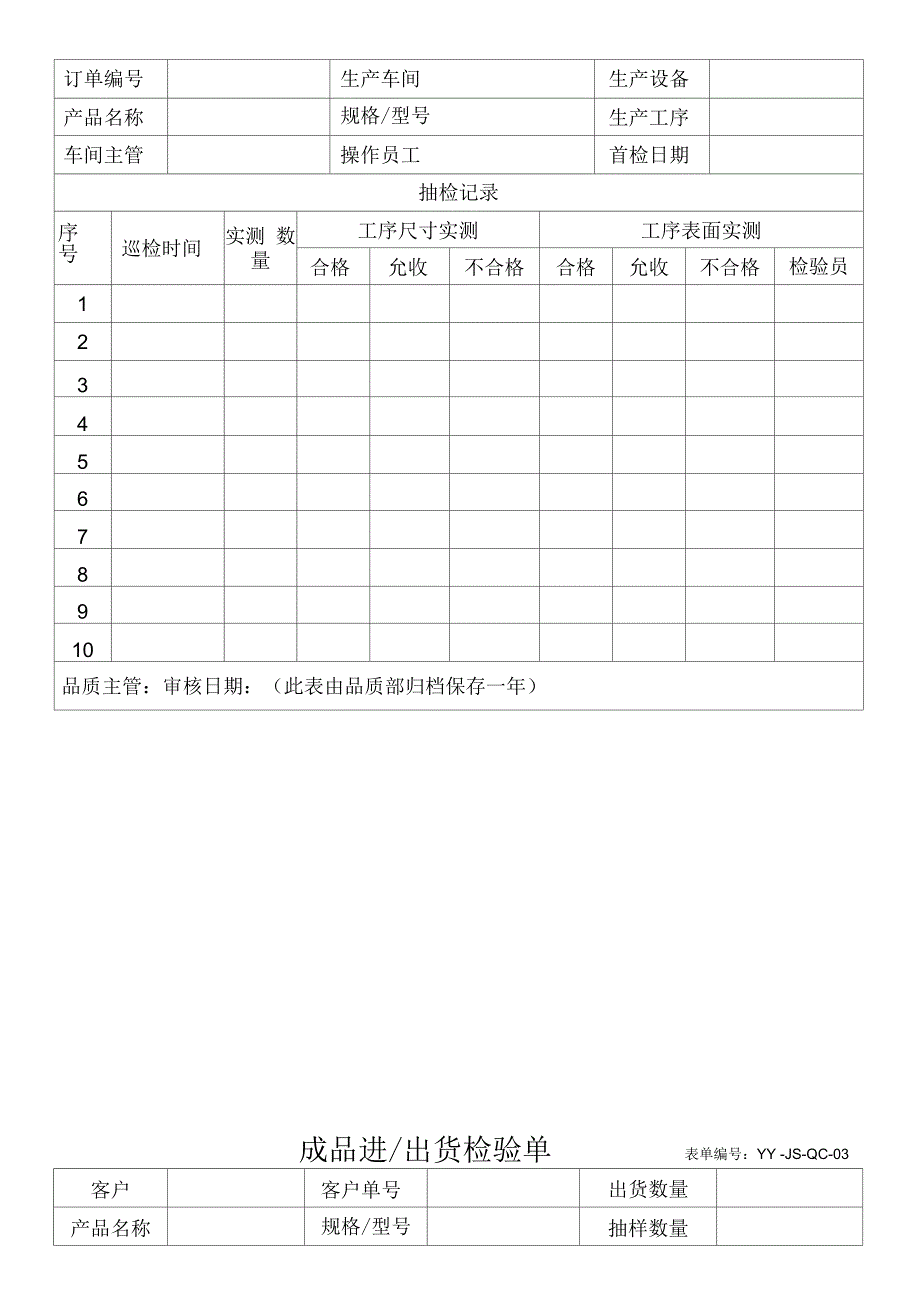 品质部使用表单_第2页