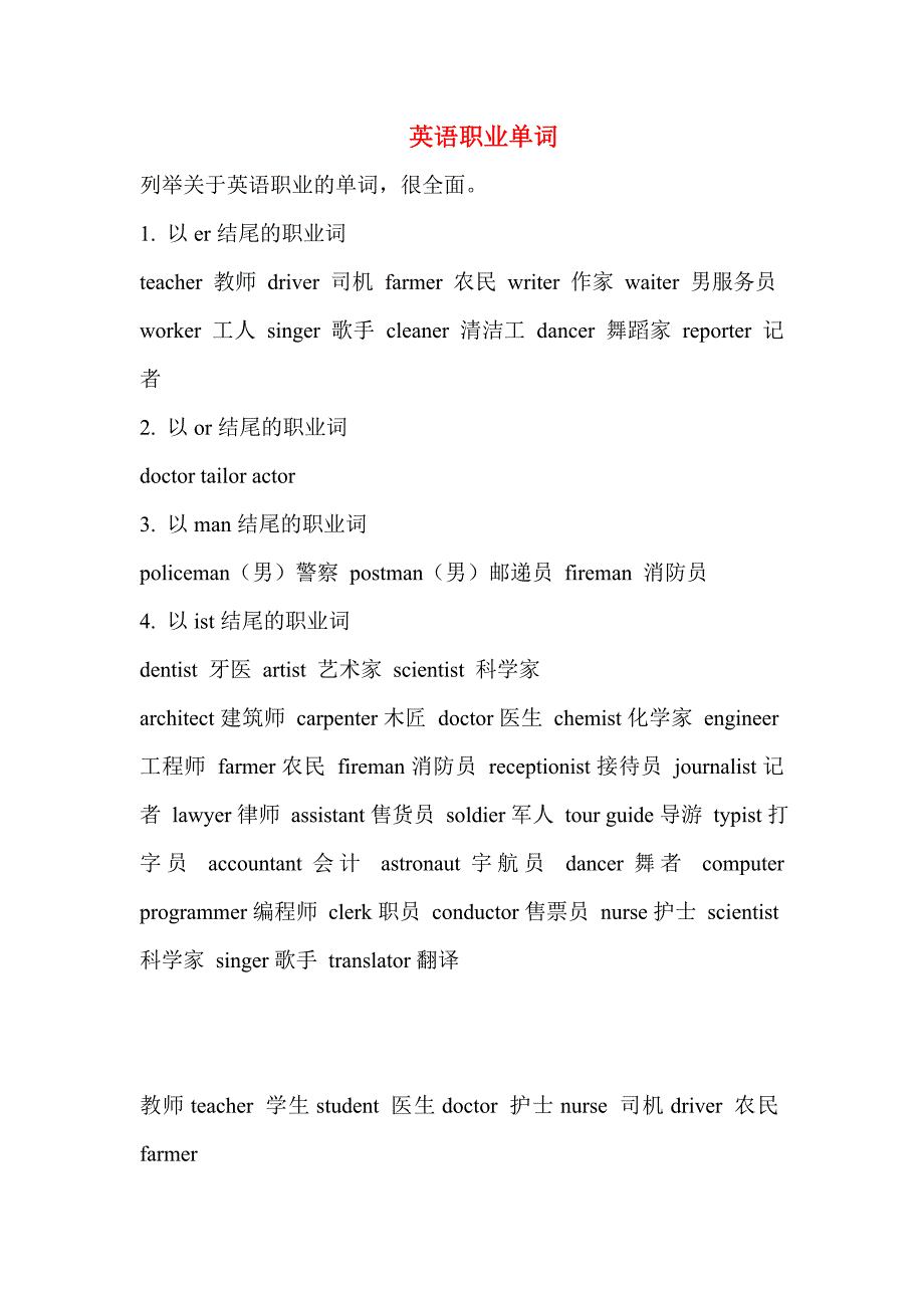 英语职业单词.doc_第1页