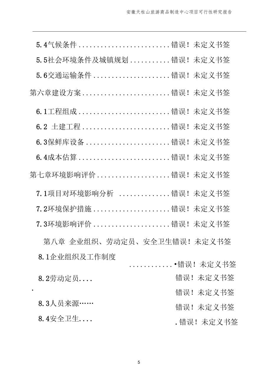 天柱山旅游商品制造中心项目可行性研究报告可研报告_第5页