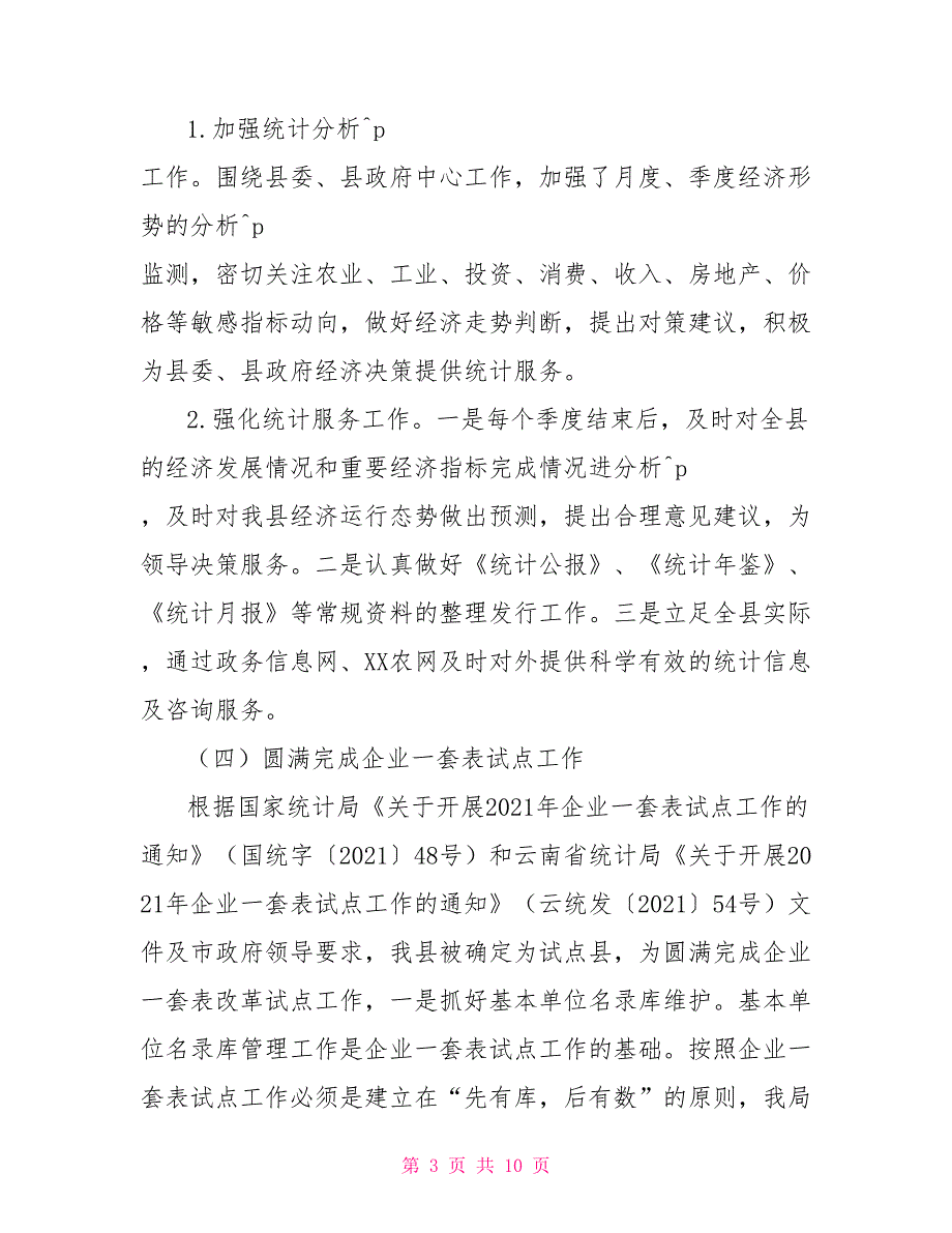 2021年统计工作总结及2021年工作计划_第3页