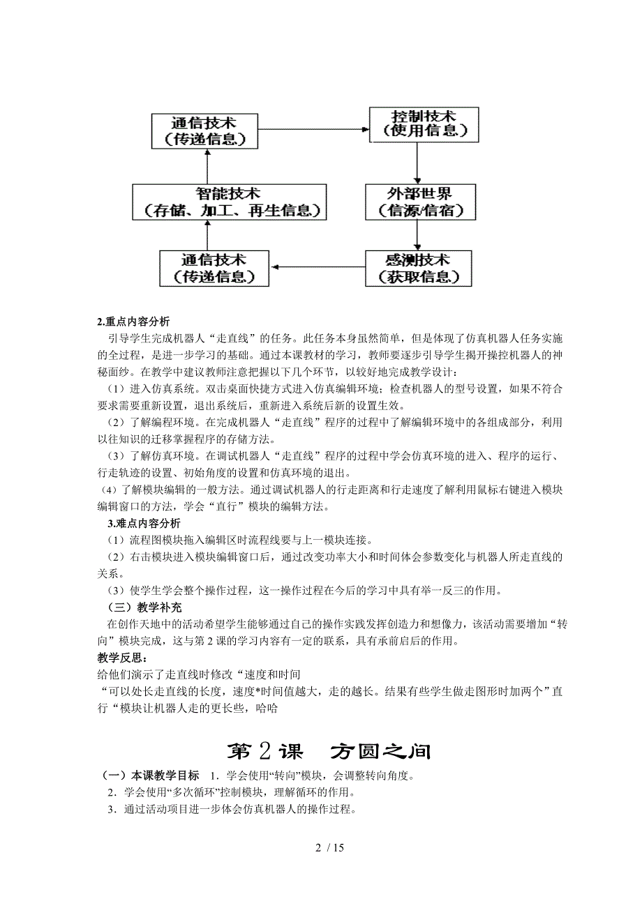 信息技术九年级下机器人教案清华版_第2页