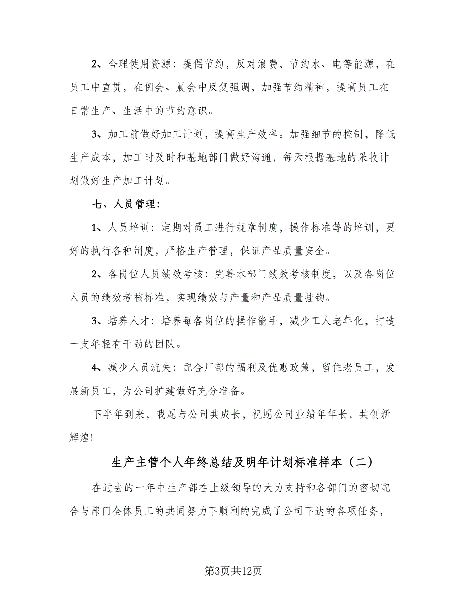 生产主管个人年终总结及明年计划标准样本（3篇）.doc_第3页