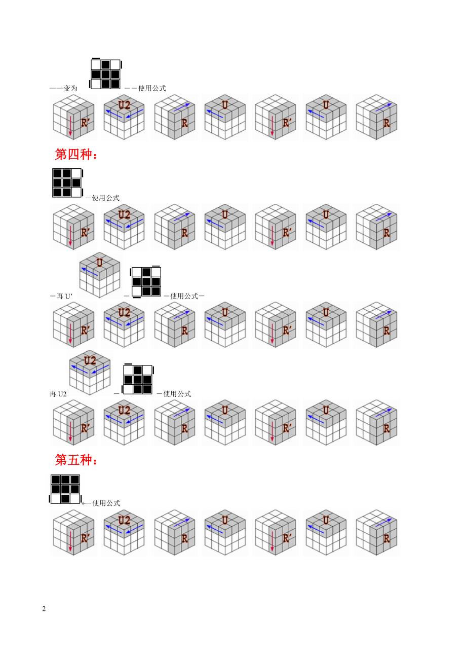 (精品)新手魔方公式顶面_第2页