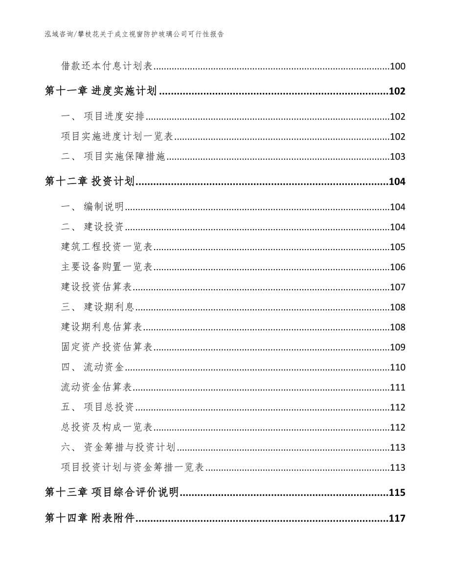 攀枝花关于成立视窗防护玻璃公司可行性报告【模板范文】_第5页