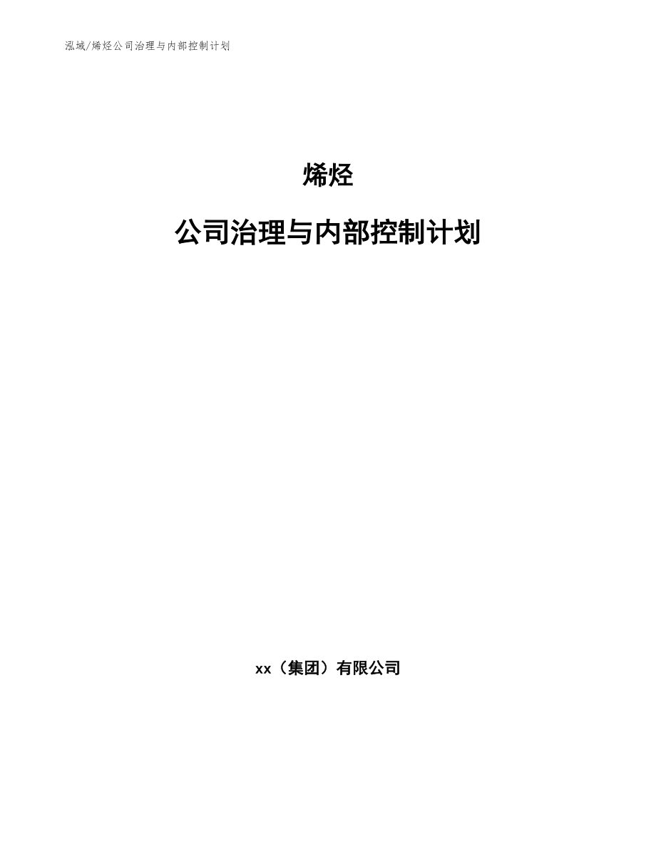 烯烃公司治理与内部控制计划_第1页