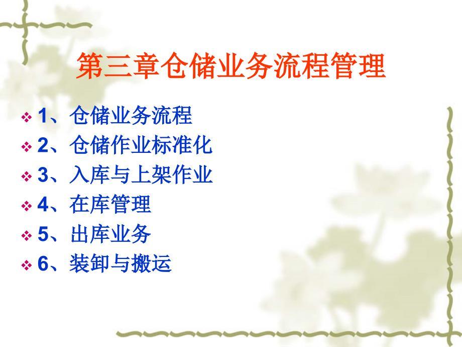 第三章仓储业务流程管理