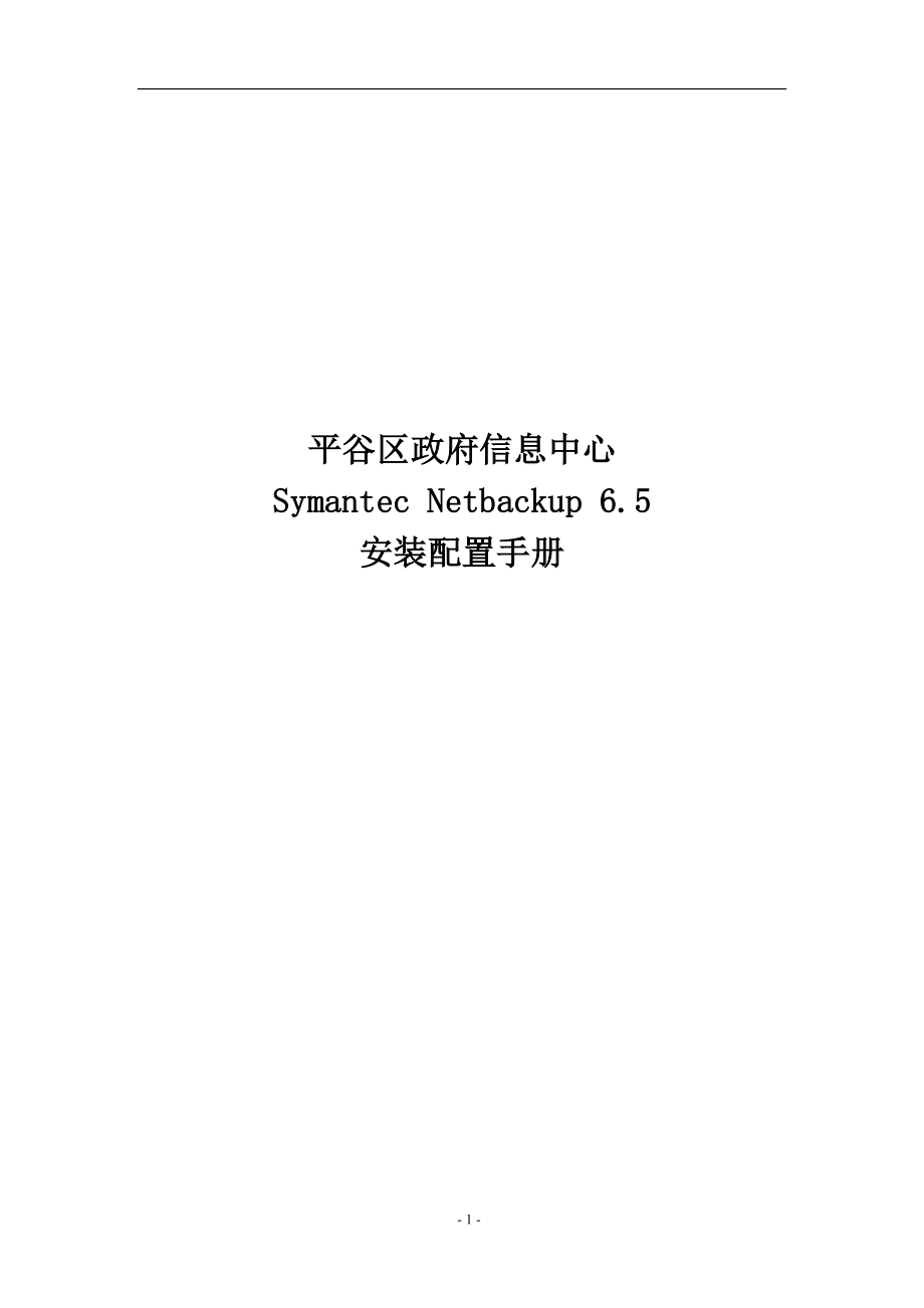 政府信息中心Symantec Netbackup 6.5安装配置手册_第1页