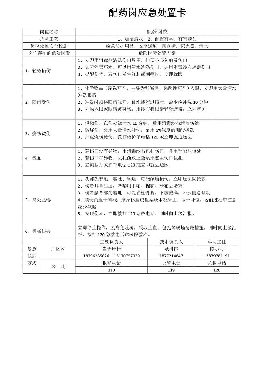 选厂岗位应急处置卡_第5页