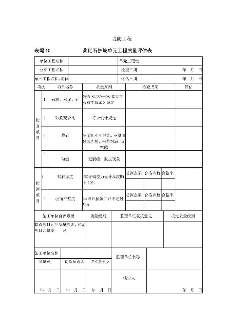 堤防关键工程质量评定表_第4页