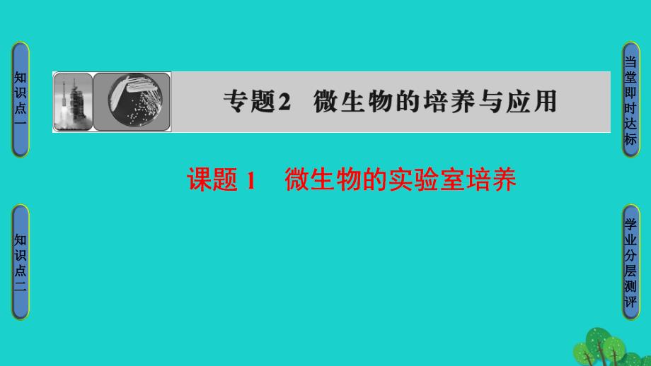 2016-2017学年高中生物专题2微生物的培养与应用课题1微生物的实验室培养课件新人教版选修.ppt_第1页