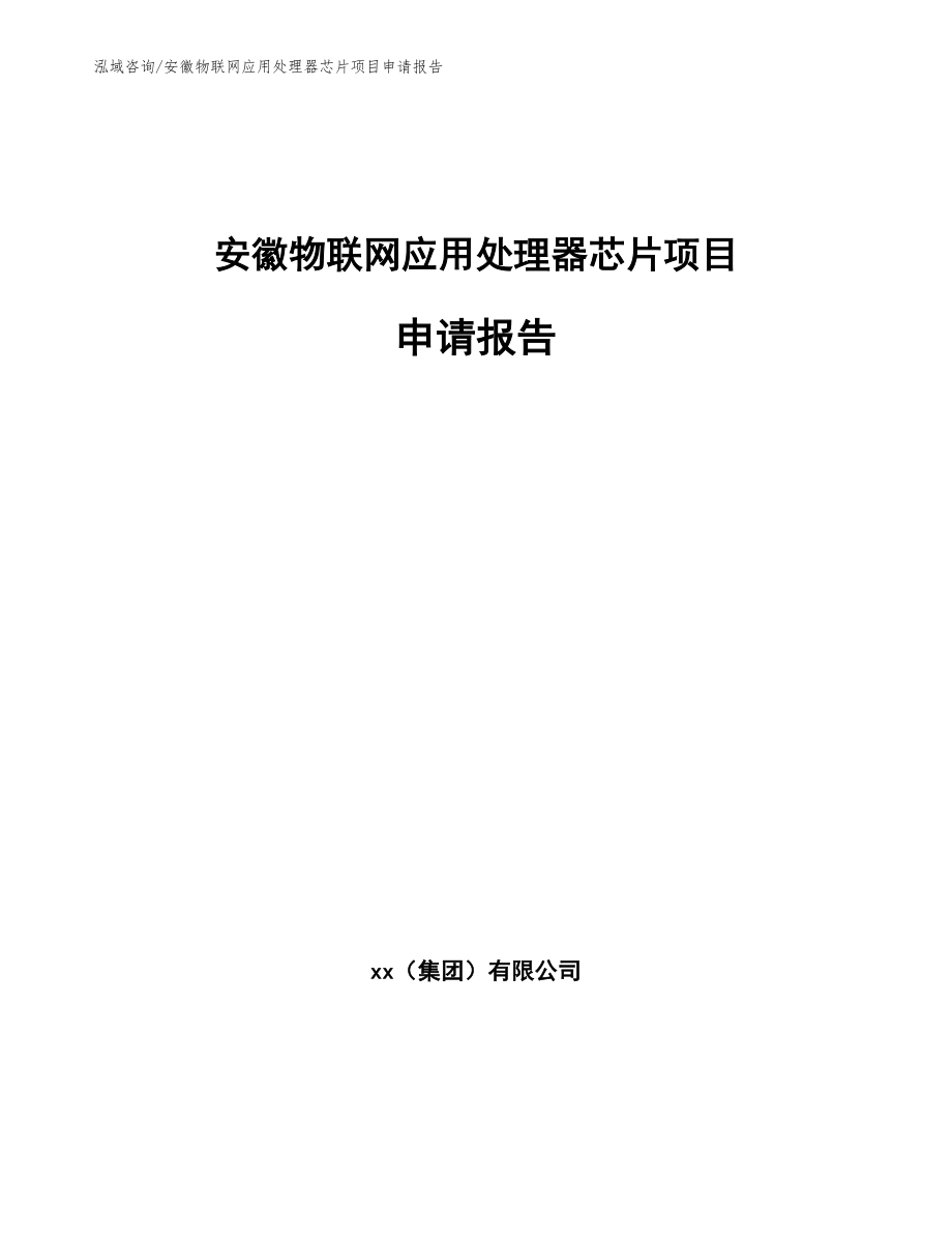 安徽物联网应用处理器芯片项目申请报告（模板范文）_第1页
