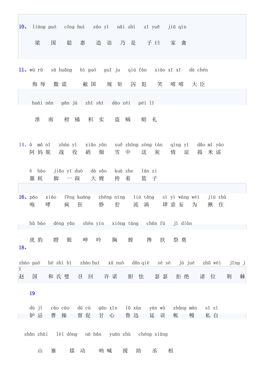 五年级语文下册生字词(拼音)_第3页