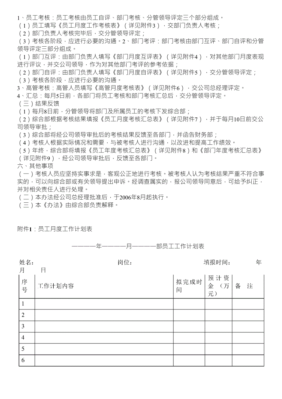 公司绩效考核办法附表格_第3页