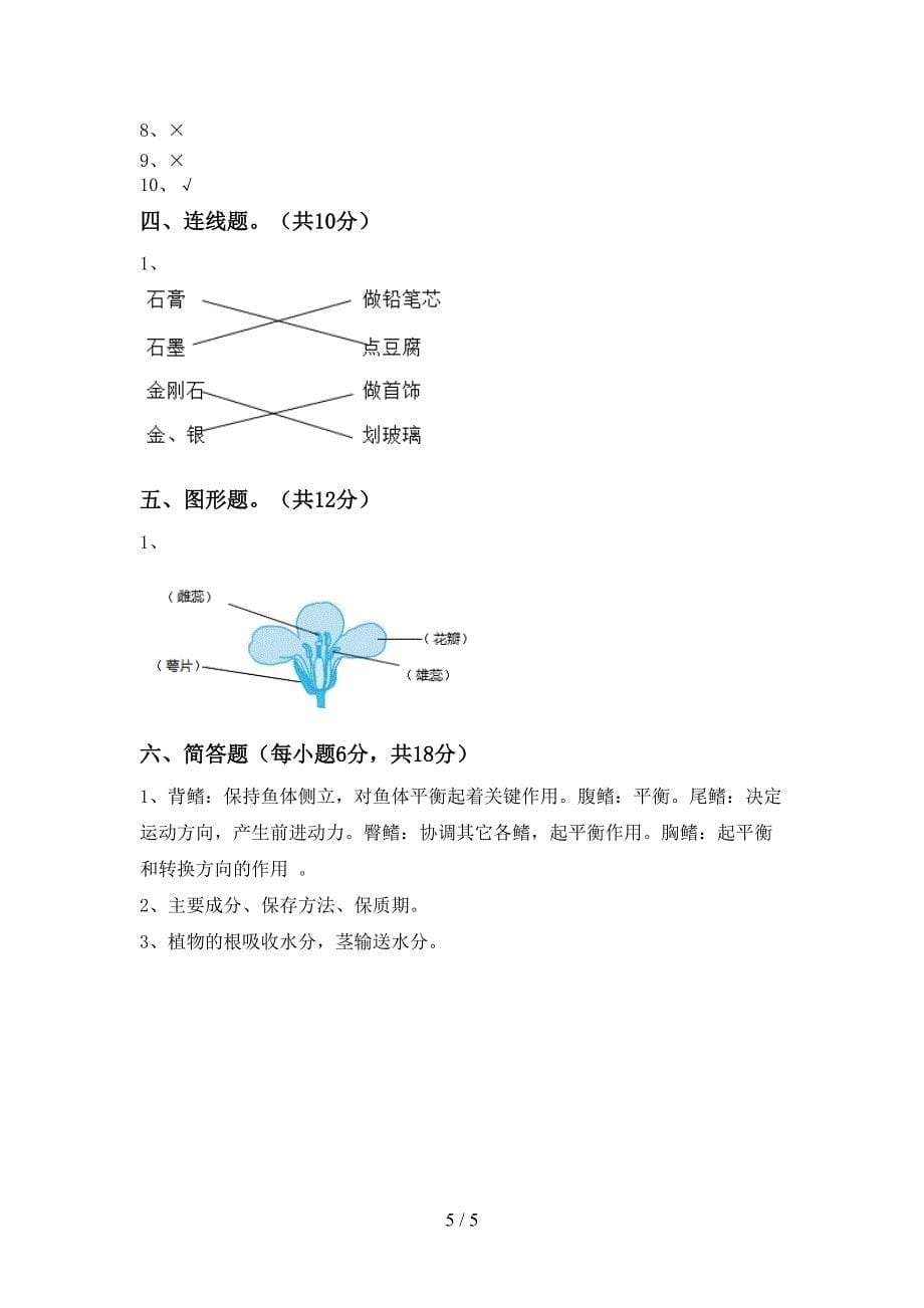 小学四年级科学上册期中考试卷(精选).doc_第5页