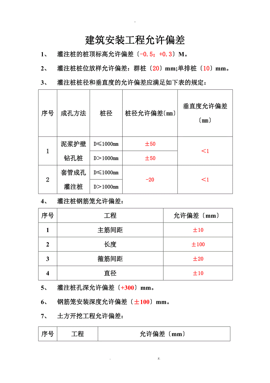 工程允许偏差_第1页