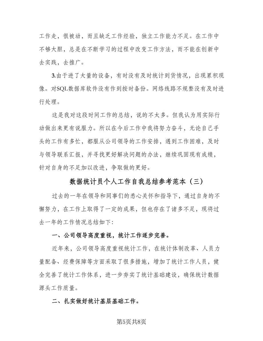 数据统计员个人工作自我总结参考范本（三篇）.doc_第5页