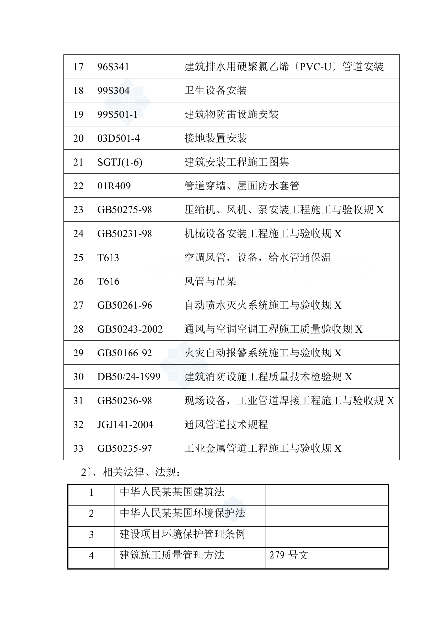 某的工程给排水的、通风、电气的、弱电和消防施工方案设计_第5页