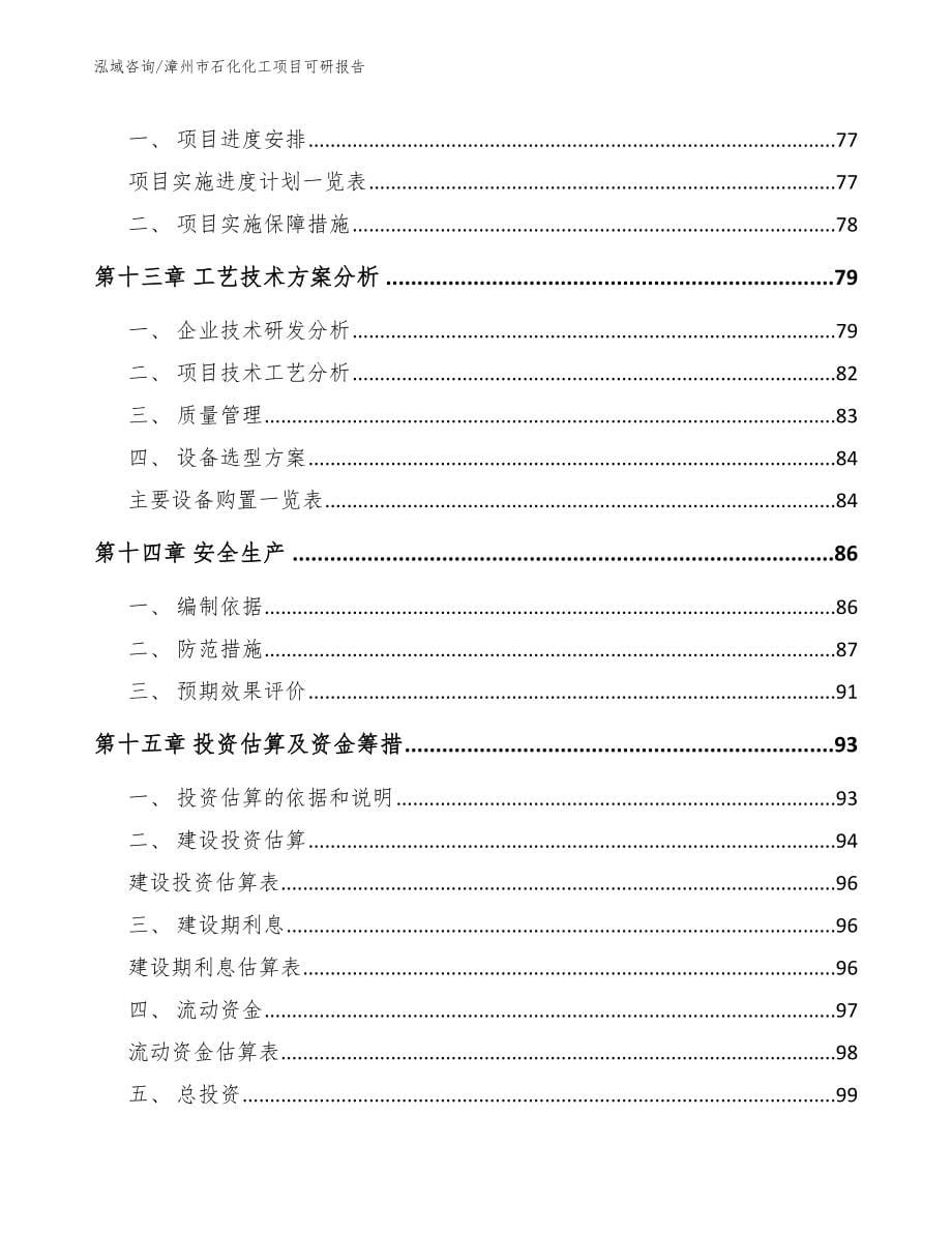 漳州市石化化工项目可研报告（模板范本）_第5页