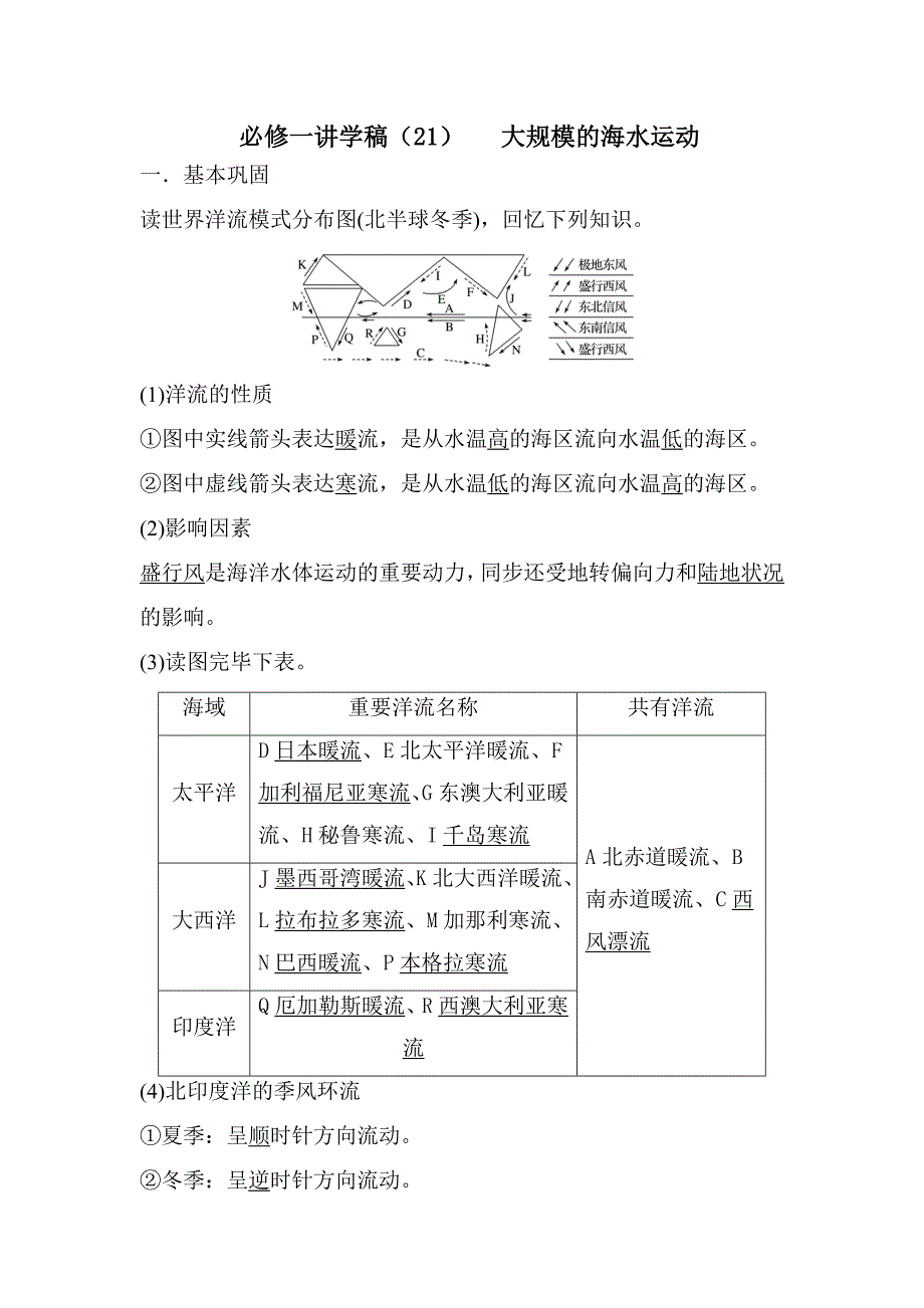 洋流及洋流的分布规律和影响_第1页