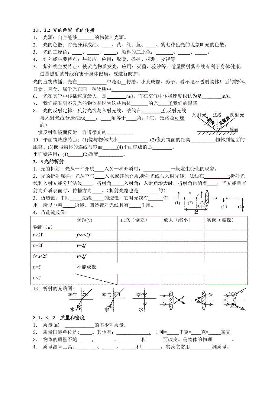 初三物理概念公式专题复习(习题)_第2页