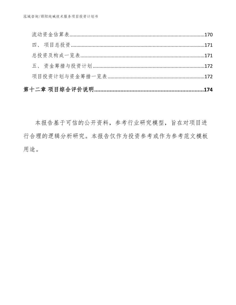 邵阳纯碱技术服务项目投资计划书模板参考_第5页