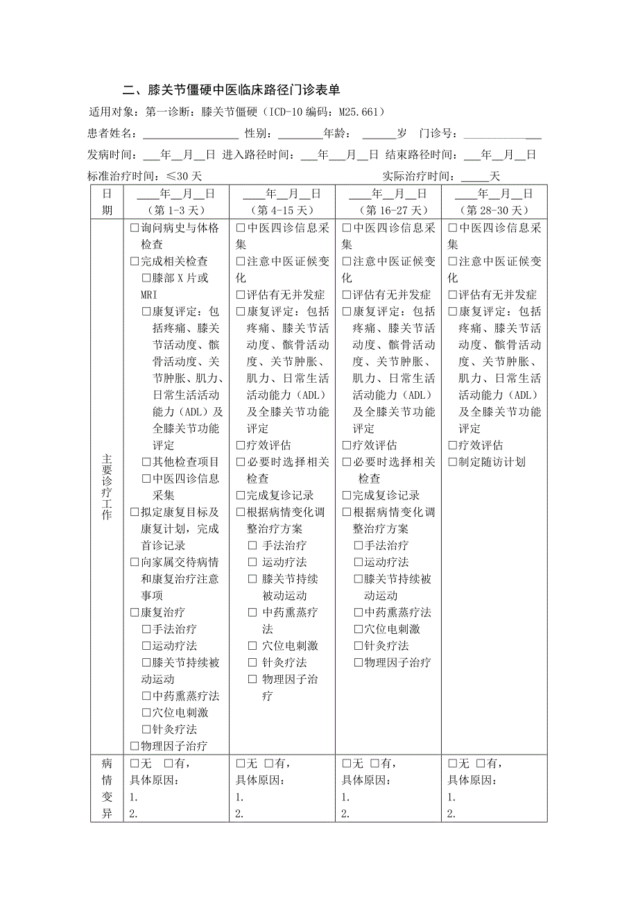 康复科 膝关节僵硬中医临床路径（试行版2017）_第3页