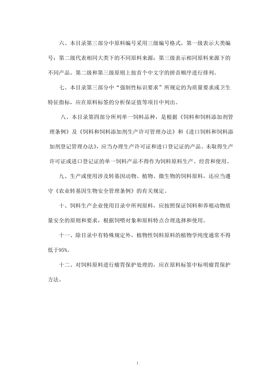 中华人民共和国农业部公告1773号饲料原料目录_第2页